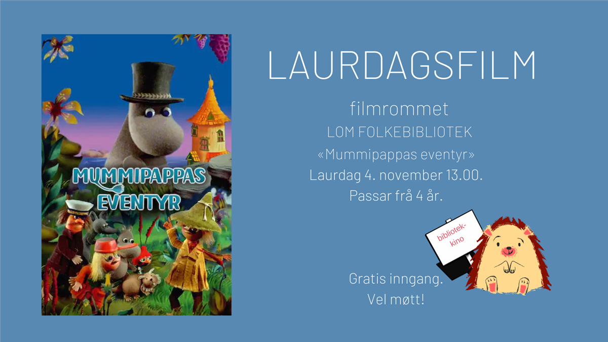Plakat: Mummipappas eventyr - laurdagsfilm på biblioteket - Klikk for stort bilde