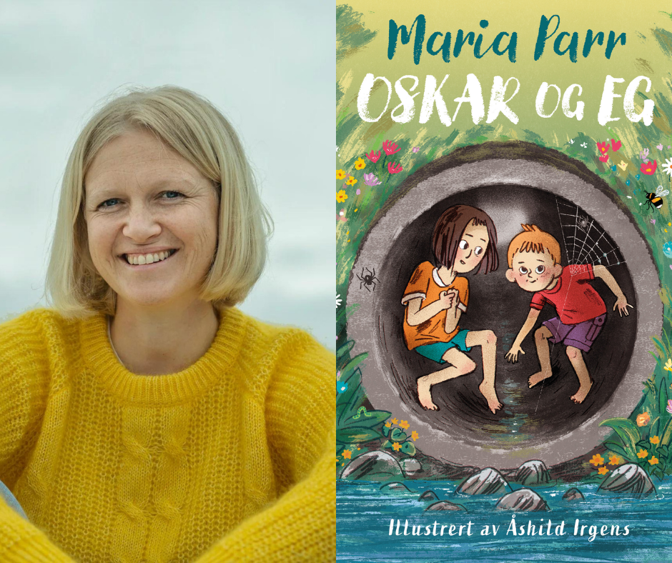 Bilde av Maria Parr og boka Oskar og eg - Klikk for stort bilde